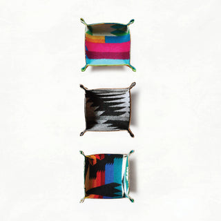Leather Tray Kit With Pendleton® Wool - 3 trays vertically.